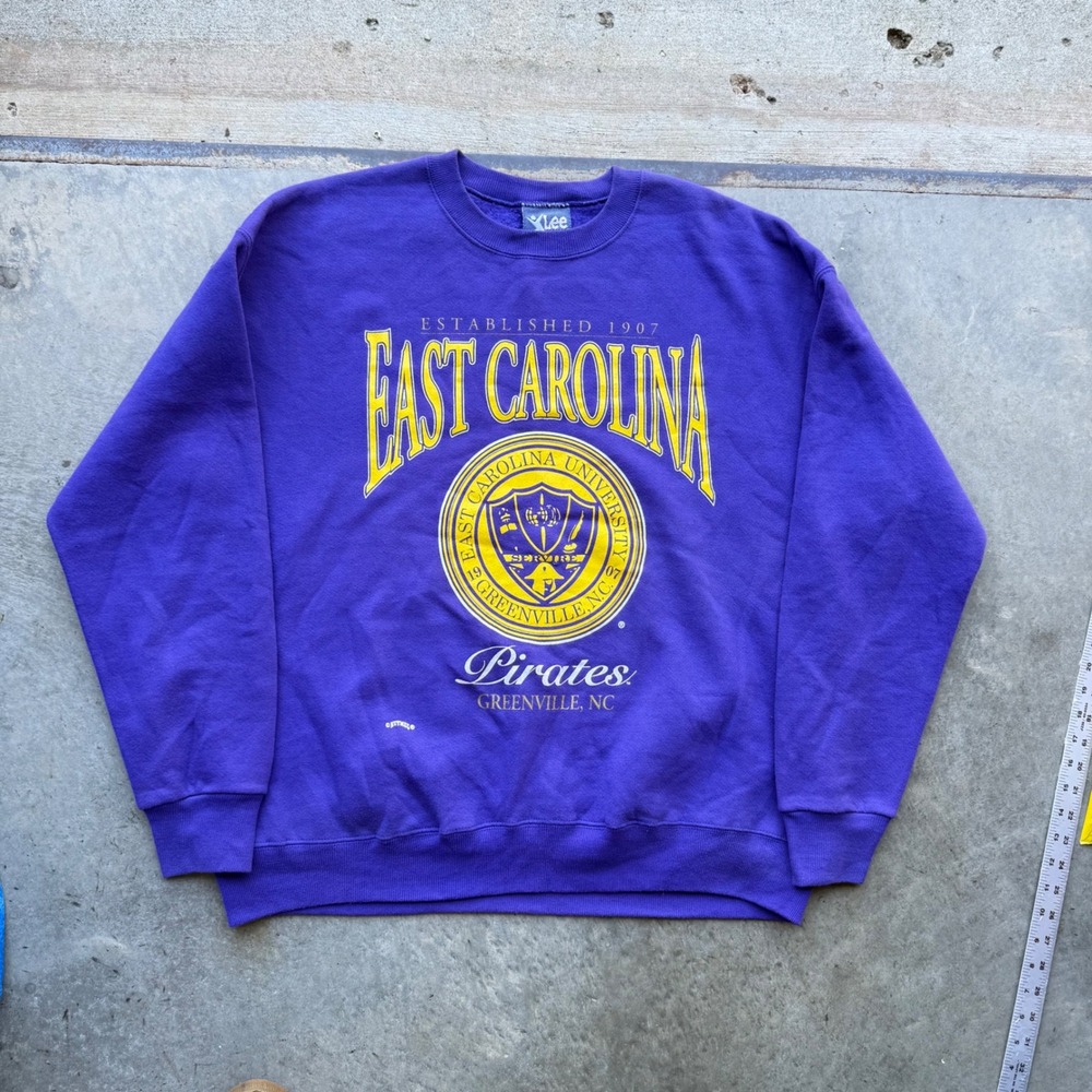 Vintage Lee Sport East Carolina University Pirates Sweatshirt Purple XL 90s ECU